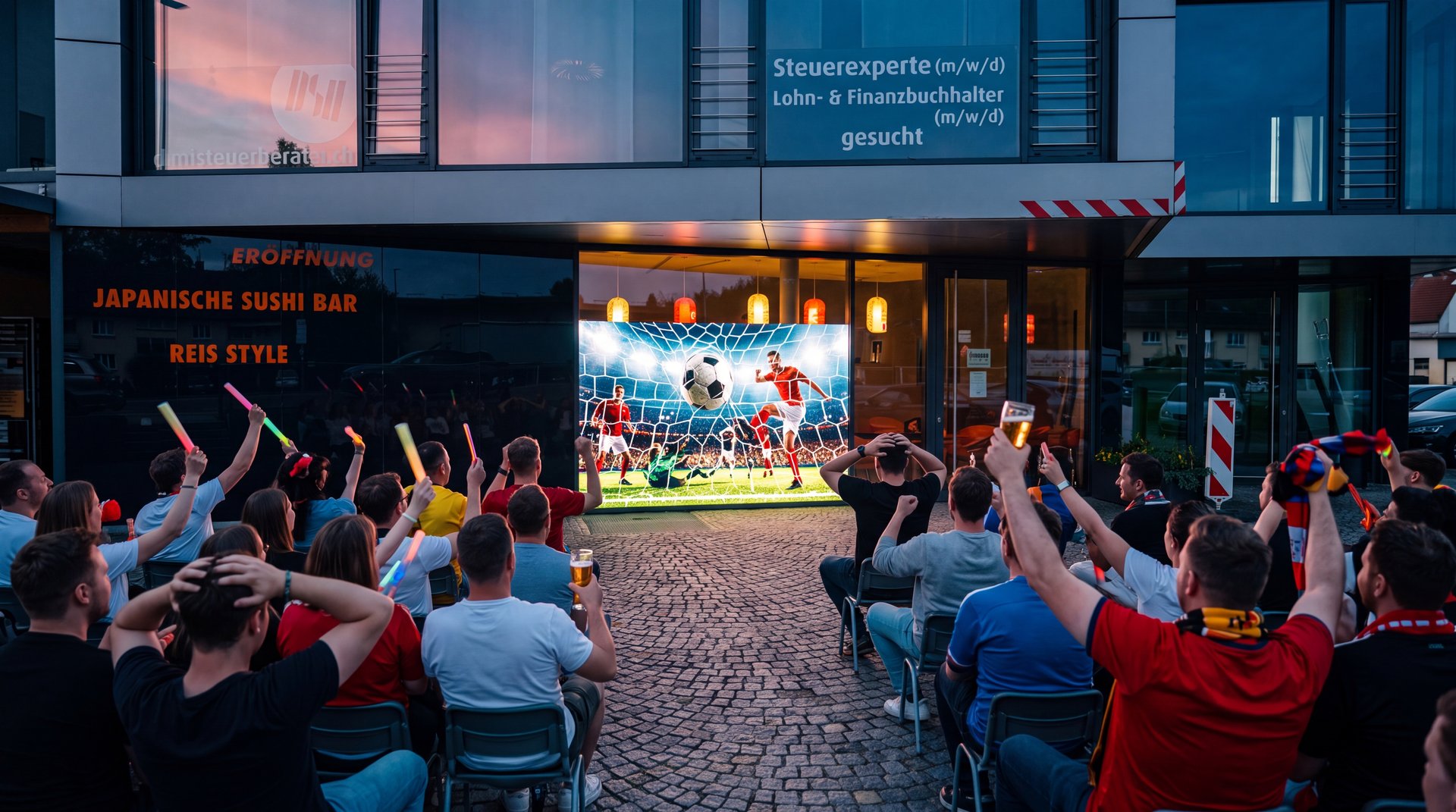 LichtFlow LED-Display beim Public Viewing — Sportübertragung